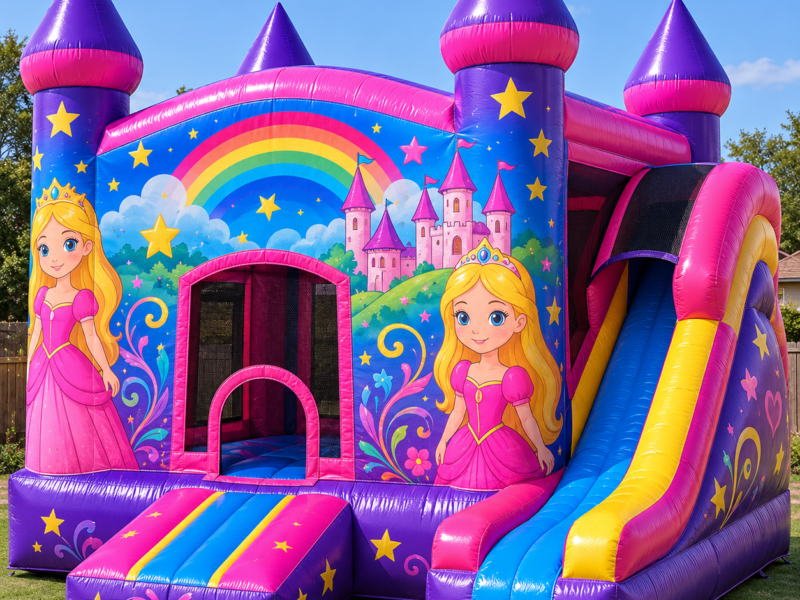 Princess-Module-Jump-Combo - Commercial Inflatables New Zealand princess bouncy castle