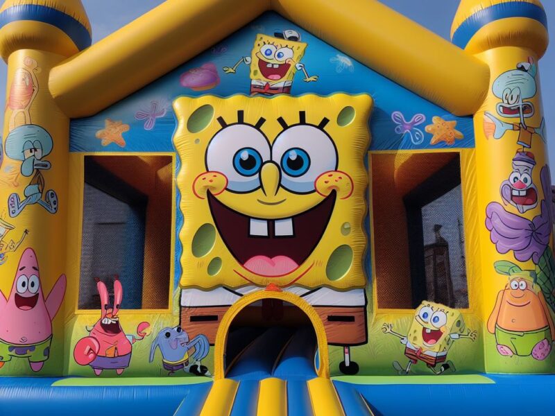 Cheerful Sponge Bob Jumping Castle
