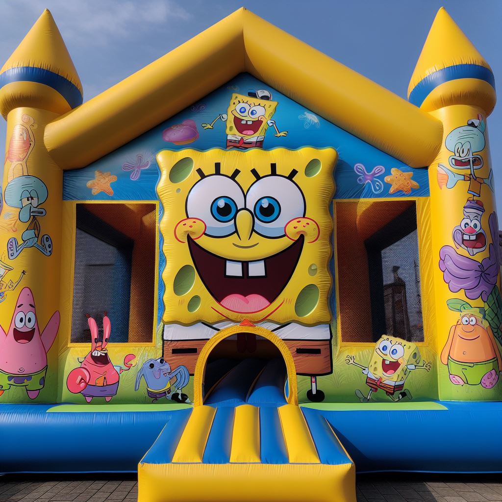Cheerful Sponge Bob Jumping Castle