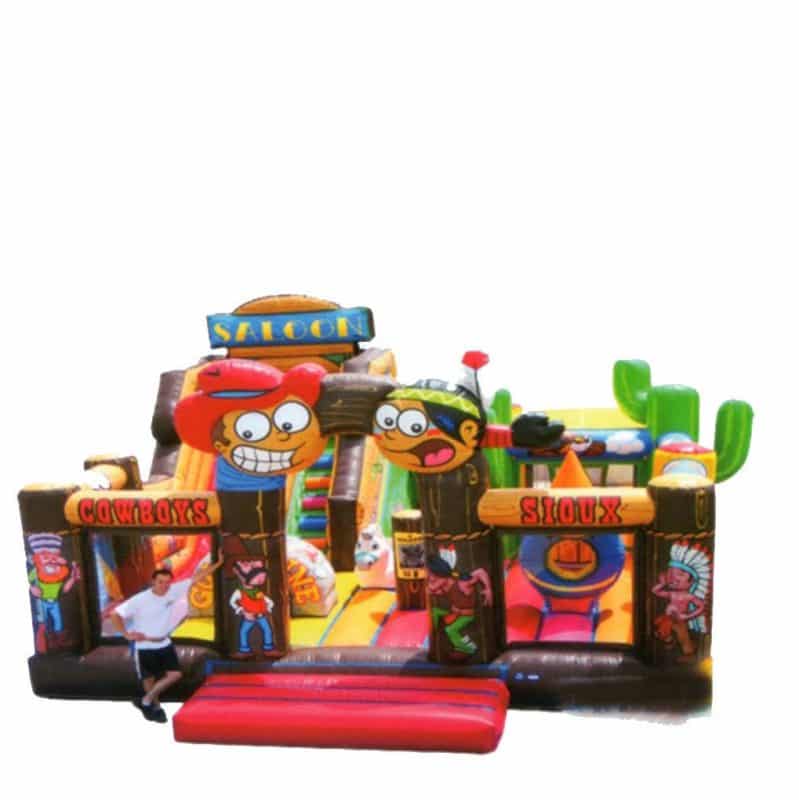 Cow boys saloon Park jumping castle combo - Commercial Inflatables New Zealand Cow boys saloon Park jumping castle combo
