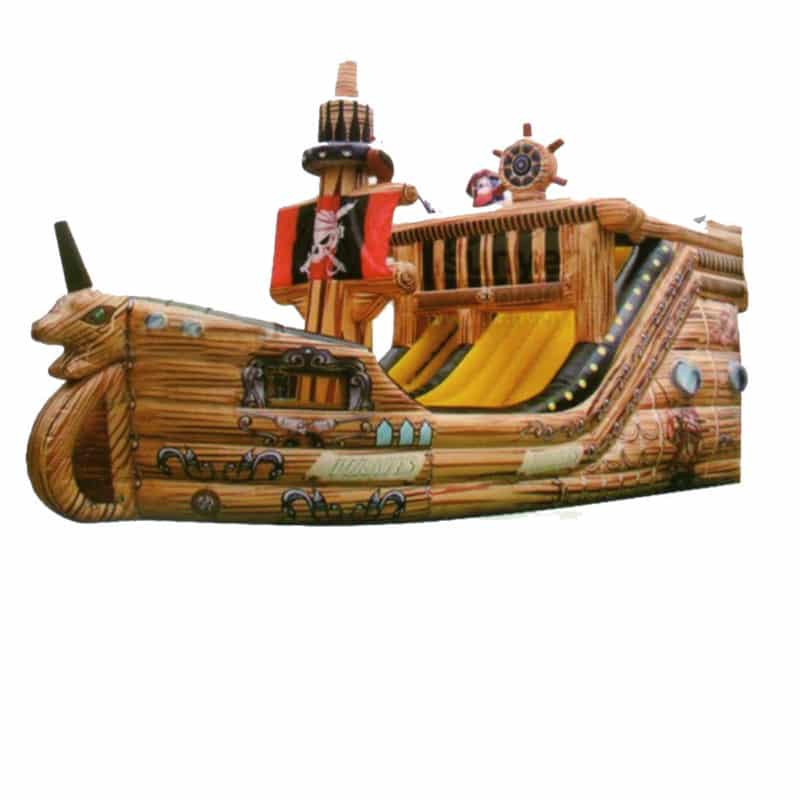 Pirate ship with flag inflatable slide - Commercial Inflatables New Zealand