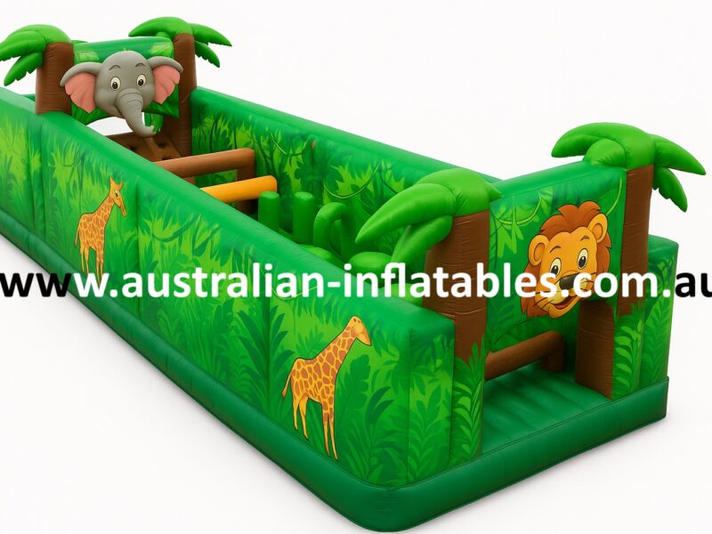 Safari jumping castle obstacle course