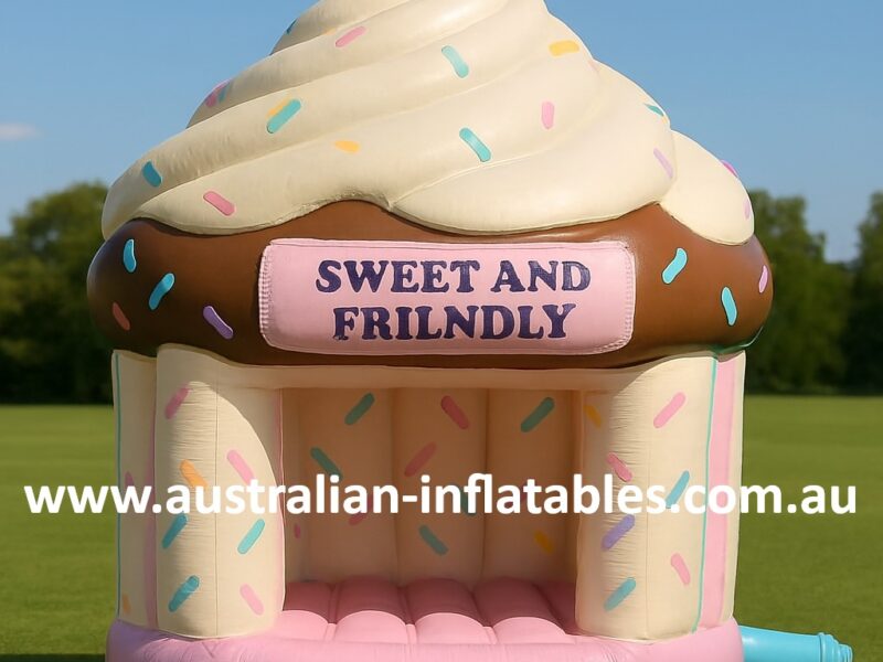 Sweet And Friendly Cupcake Jumping Castle