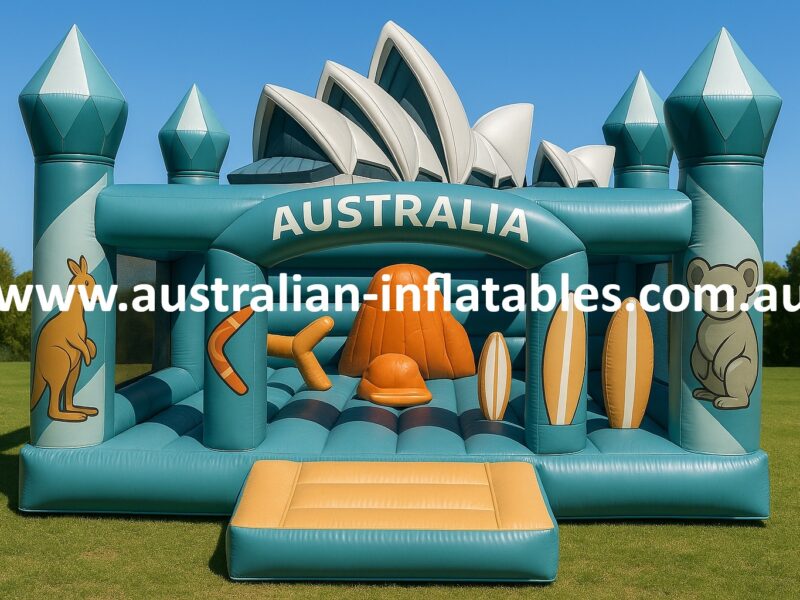 Sydney Opera House Inflatable Jumping Castle with Kangaroo and Koala